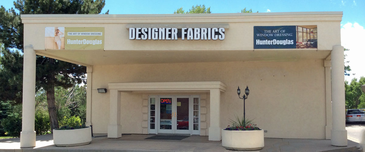 The Designer Fabrics storefront in Centennial, Colorado
