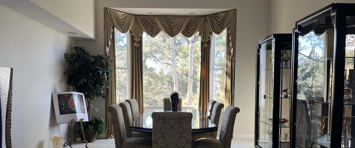 A custom valance adding a finished top treatment to a window